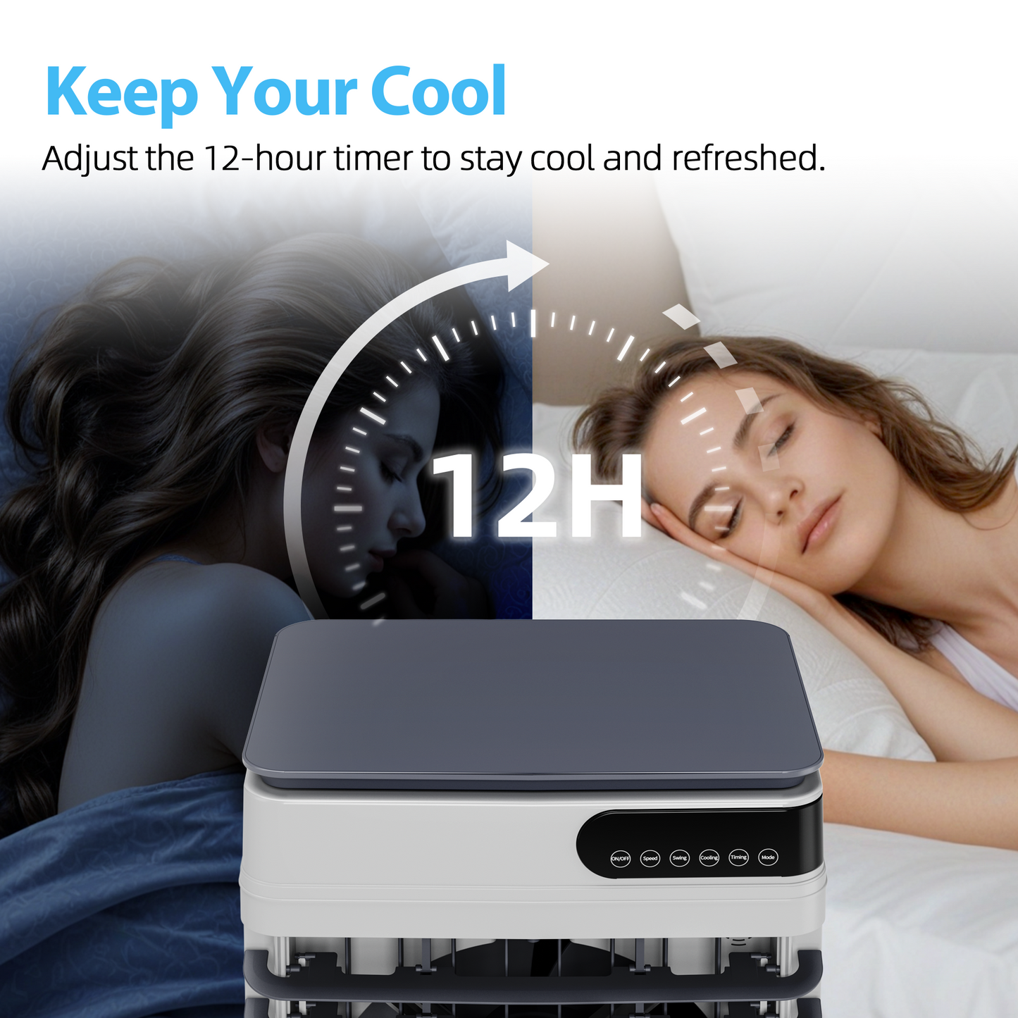 Swamp Cooler Air Conditioners, Large 18.4-Gal Tank for 24/7 Cooling, 4-IN-1 Portable Evaporative Cooler with LED Touch Screen, 3 Fan Speeds,12H Timer and Remote, 1500 sq ft, Ideal for Large Rooms