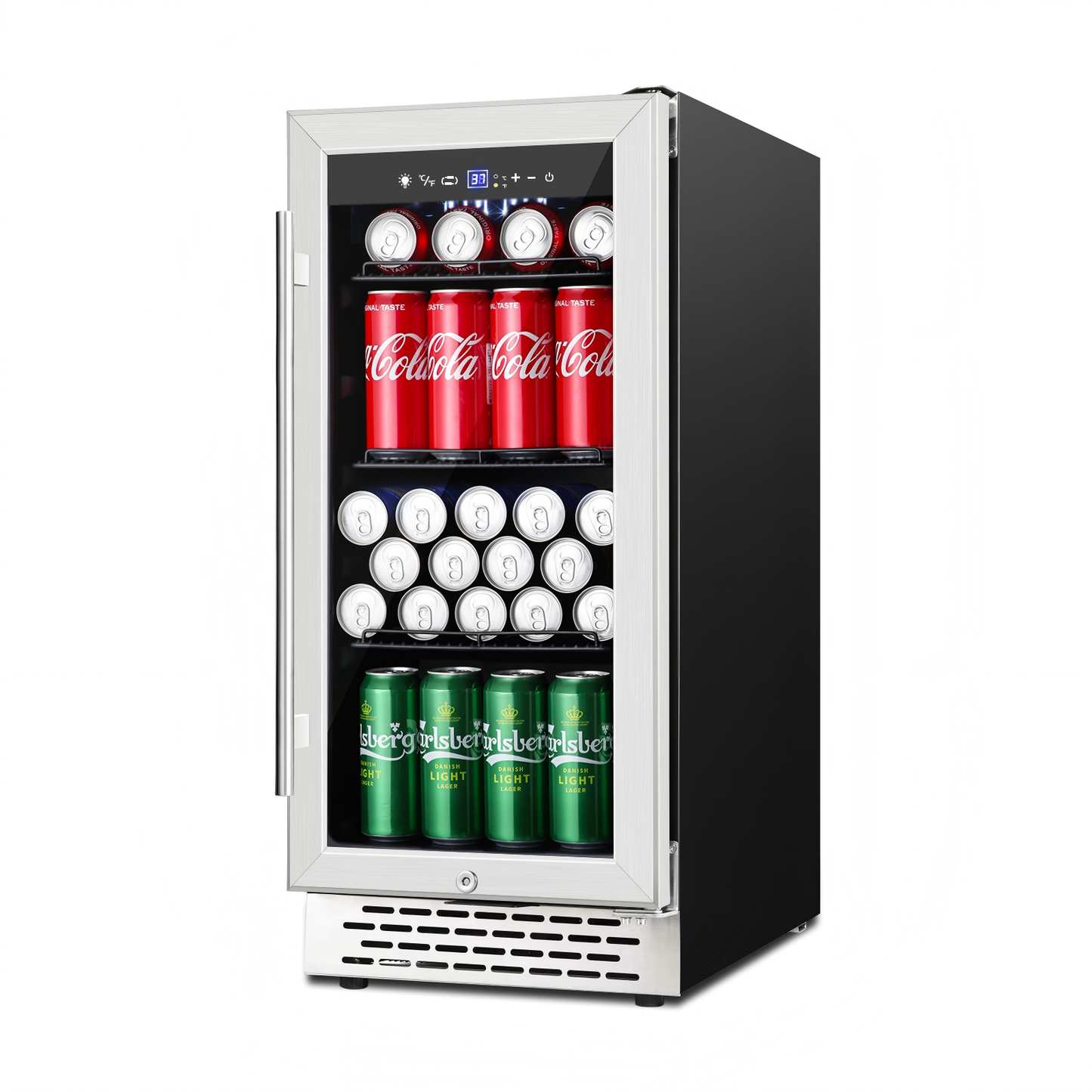 Built in Beverage Refrigerator, 15 Inch Under Counter Drink Fridge,127 Can