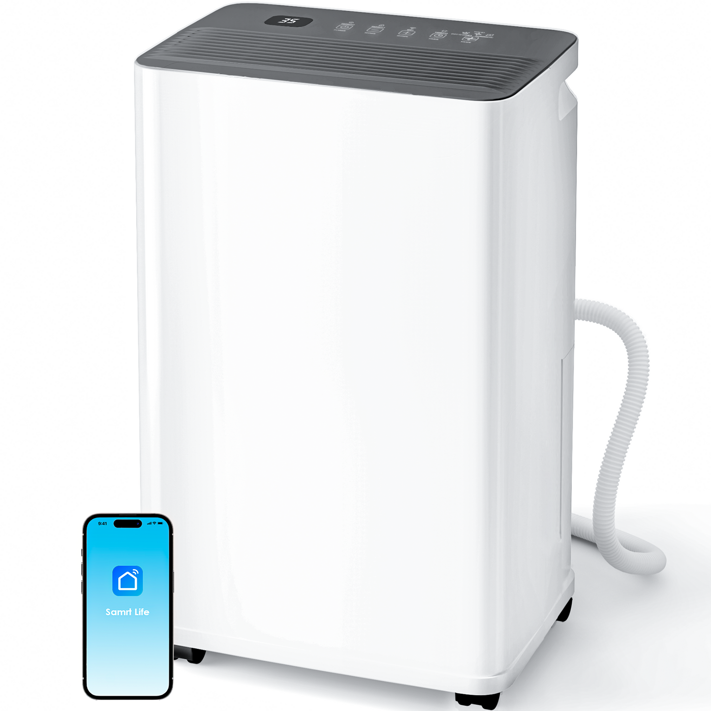 2500 sq.ft Dehumidifier for Basement, Smart APP WiFi Control,35 Pint Dehumidifiers for Home with Drain Hose, 24H Timer & Child Lock, Quiet & Eco, Ideal for Large Rooms, Bathroom, Bedroom