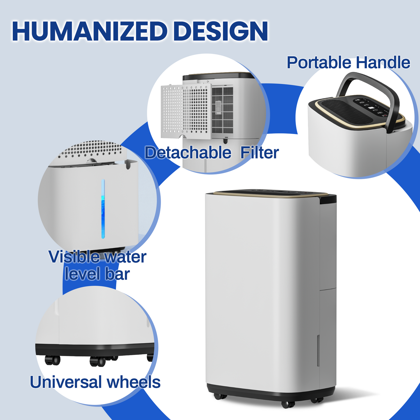 2000 Sq. Ft. Dehumidifier- Ideal for Large Rooms, Bathrooms and Home Basements (White, 34 Pints)