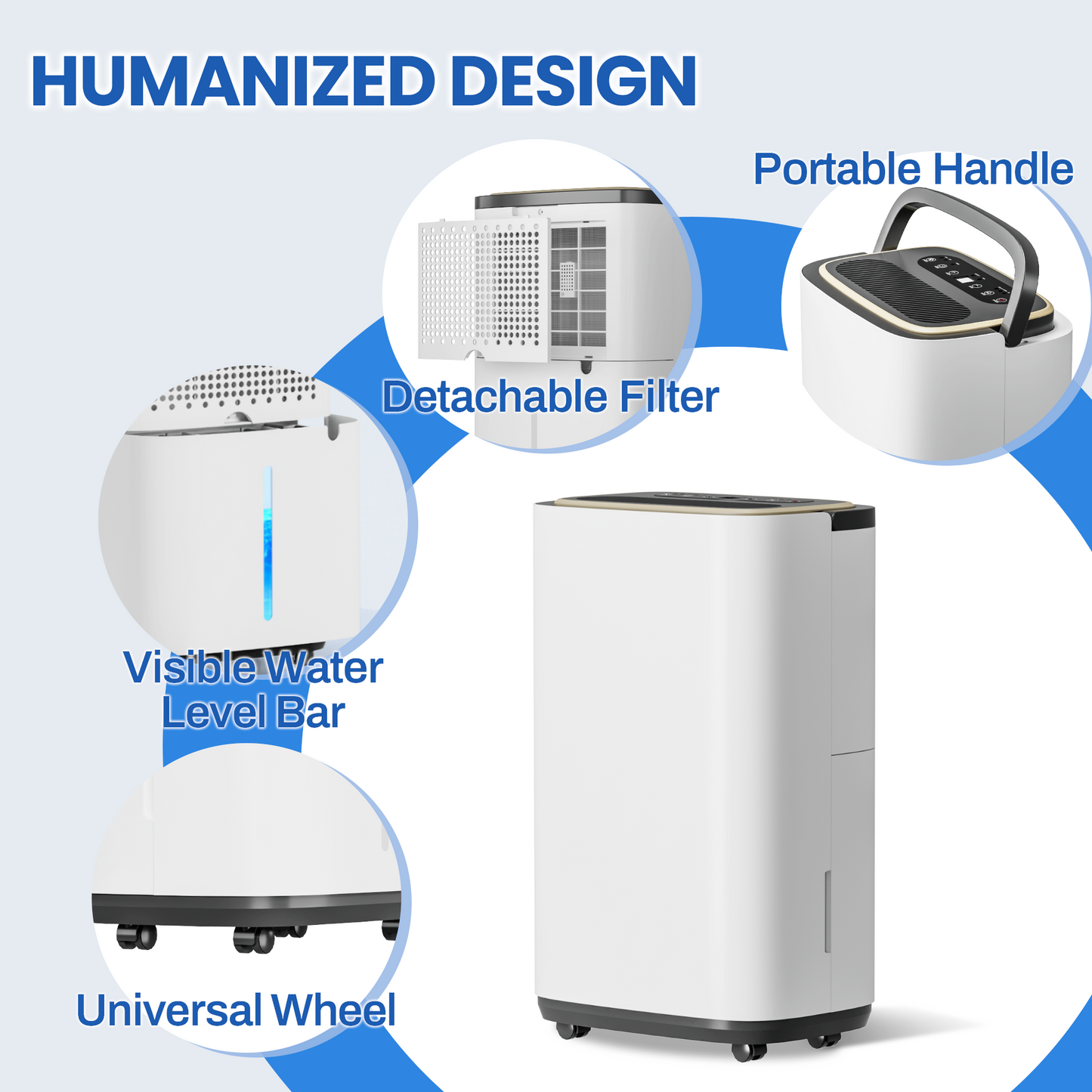 2500 Sq.Ft Large Dehumidifier for Basement, 30-Pint Whole House Dehumidifier with Compressor and Drain Hose, Intelligent Humidity Control, 3 Modes, 24H Timer, Ideal For Bedrooms, Bathrooms or RV