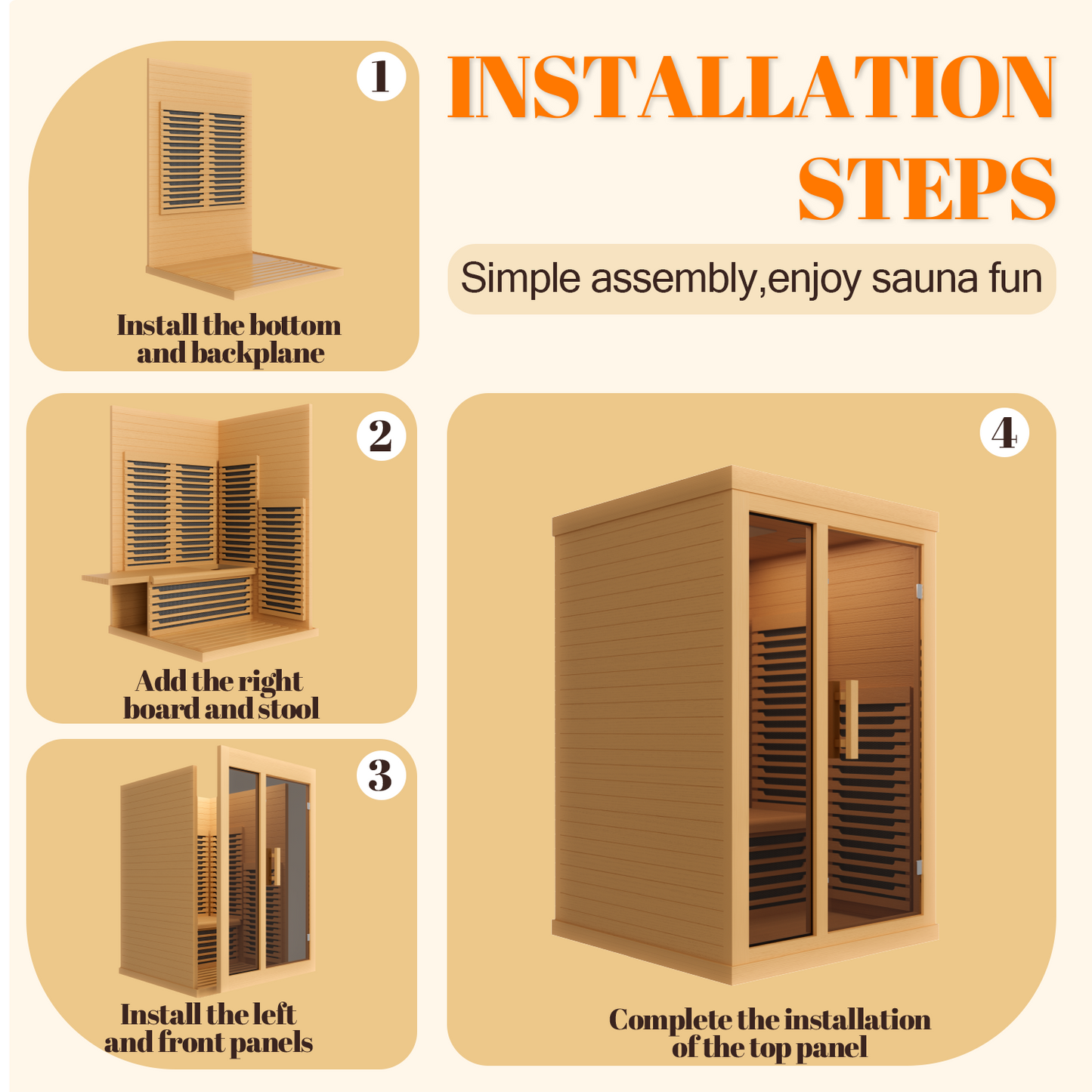 Far Infrared Wooden Sauna Low EMF- 2 Person Personal Sauna for Home Use, Full Spectrum Infrared Sauna, Dual Tempered Glass & Bluetooth Speakers - Indoor Sauna 2000W,Brown