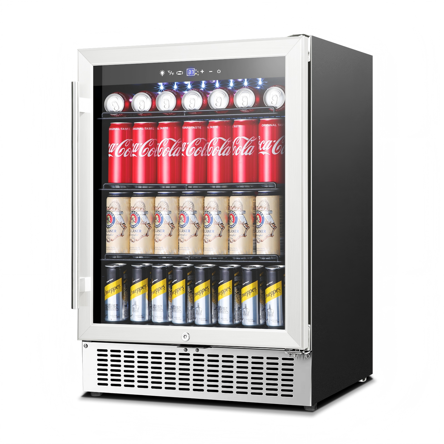 Built in Beverage Refrigerator, 24 Inch Under Counter Drink Fridge,185 Can