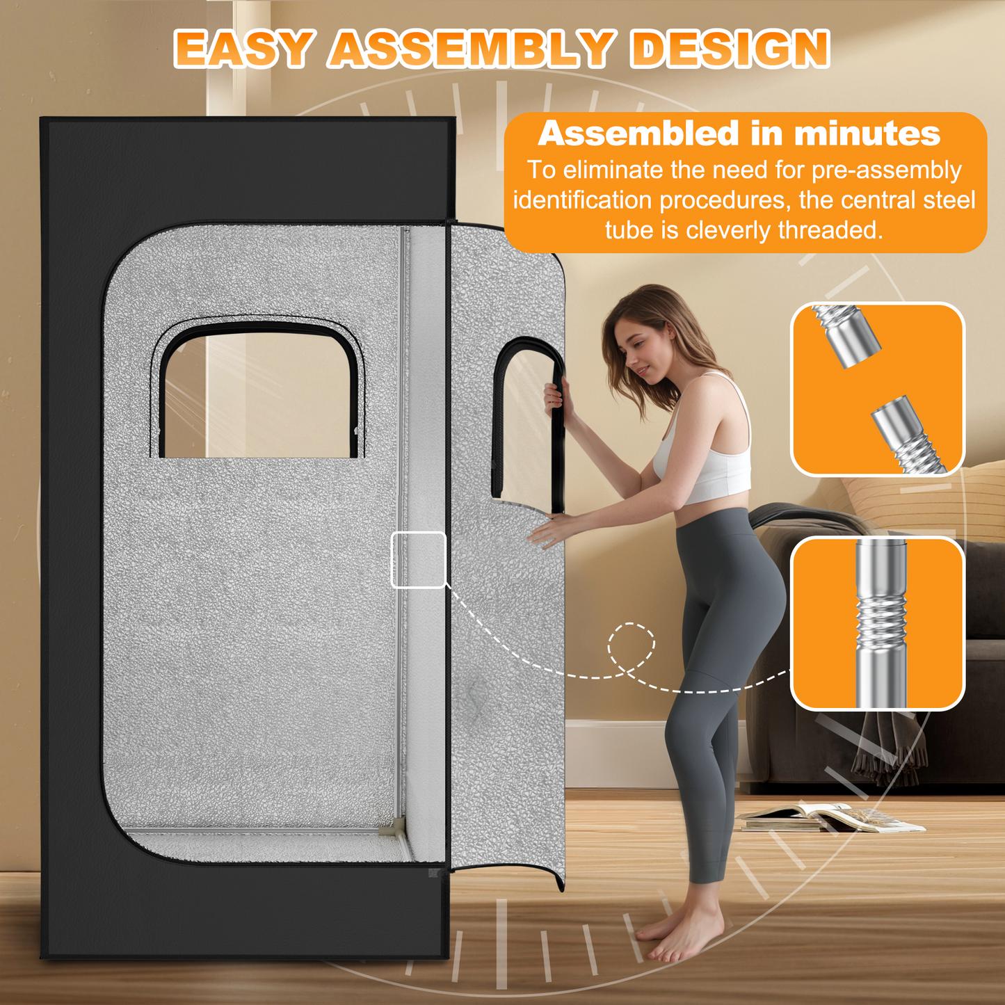 Sauna, Portable Sauna for Home, Sauna Box, Full Size Steam Sauna Tent with 3L 1200W Large Capacity Steamer and Remote Control, Ideal for Spa, Indoor, Outdoor
