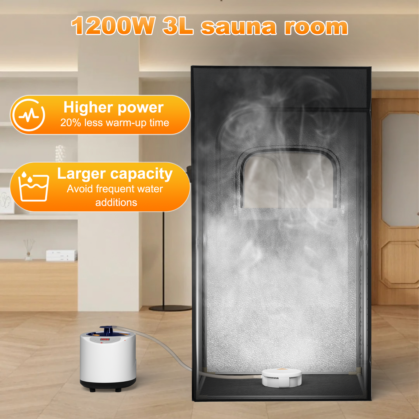 Sauna, Portable Sauna for Home, Sauna Box, Full Size Steam Sauna Tent with 3L 1200W Large Capacity Steamer and Remote Control, Ideal for Spa, Indoor, Outdoor