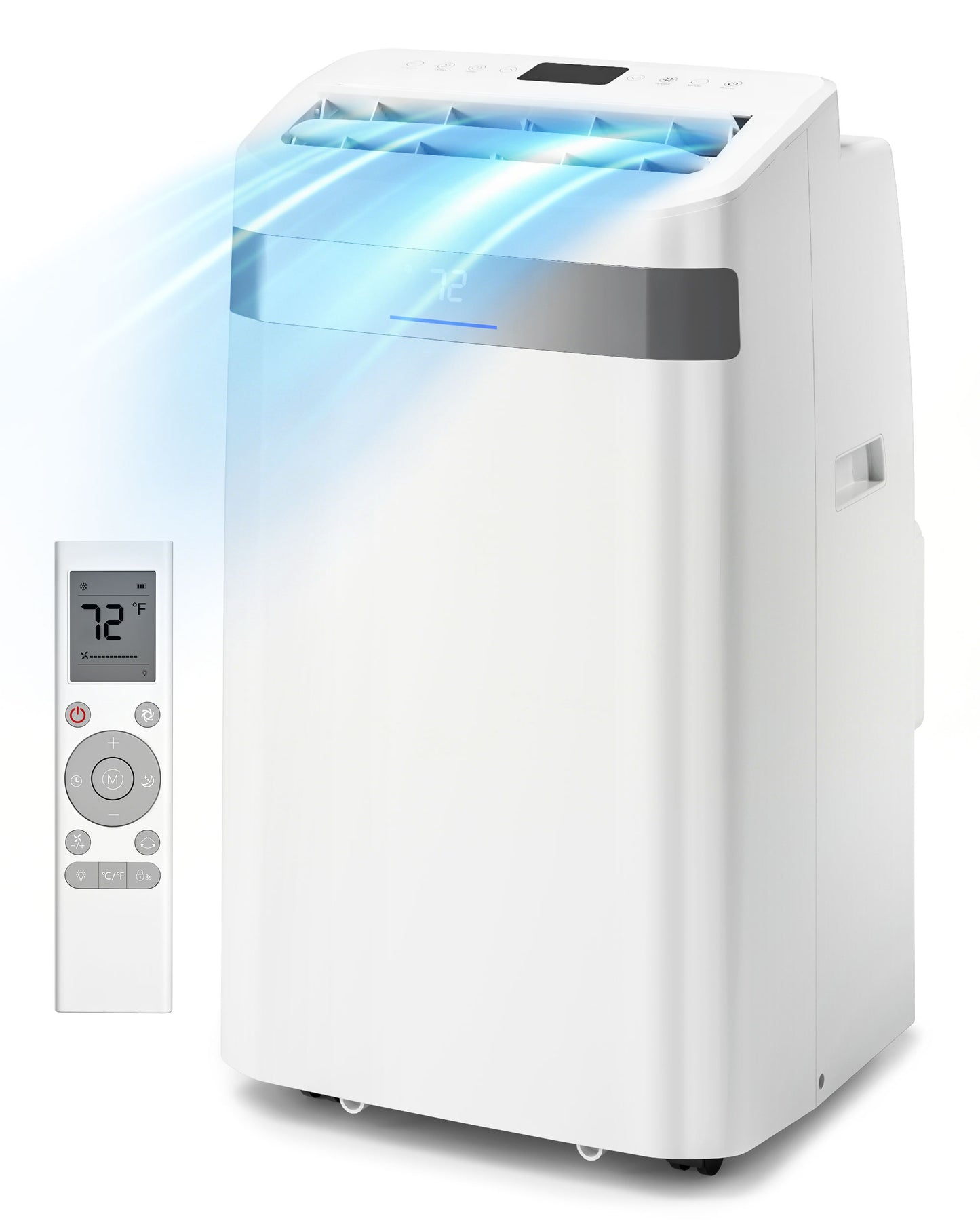 Tehanld 12000 BTU Portable Air Conditioner, 4-in-1 Cooling AC Unit for Rooms up to 550 Sq.Ft, with Dehumidifier, Fan, Sleep Mode, 24H Timer, Remote & Window Kit, Ideal for Large Room, Office, Garage