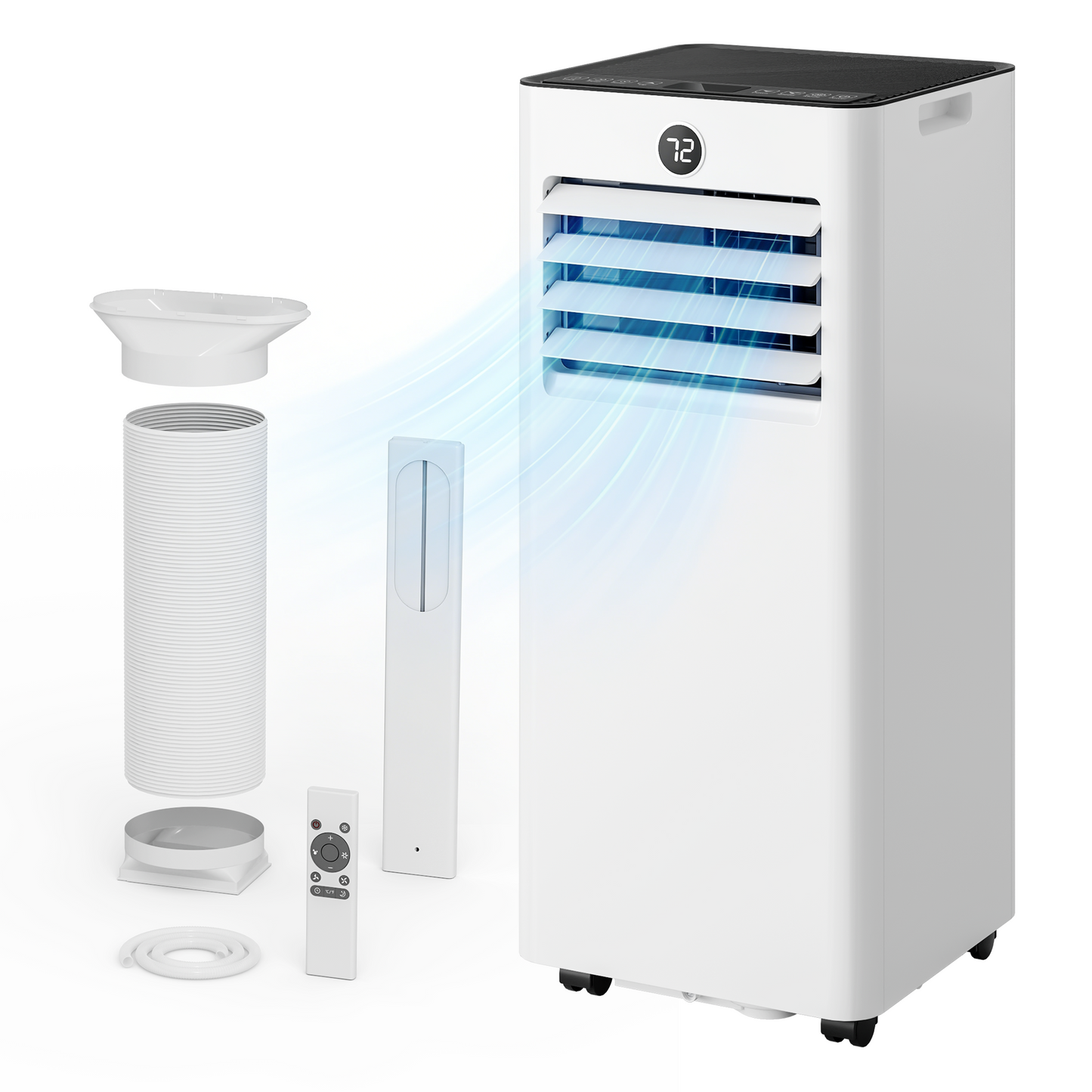 Portable Air Conditioners - 2026 Upgraded 10000 BTU Quiet Portable AC for Room up to 450 Sq. Ft, 4 in 1 AC Units with Cool, Fan, Dehumidifier, Sleep, 24H Timer/Remote/Window Kits