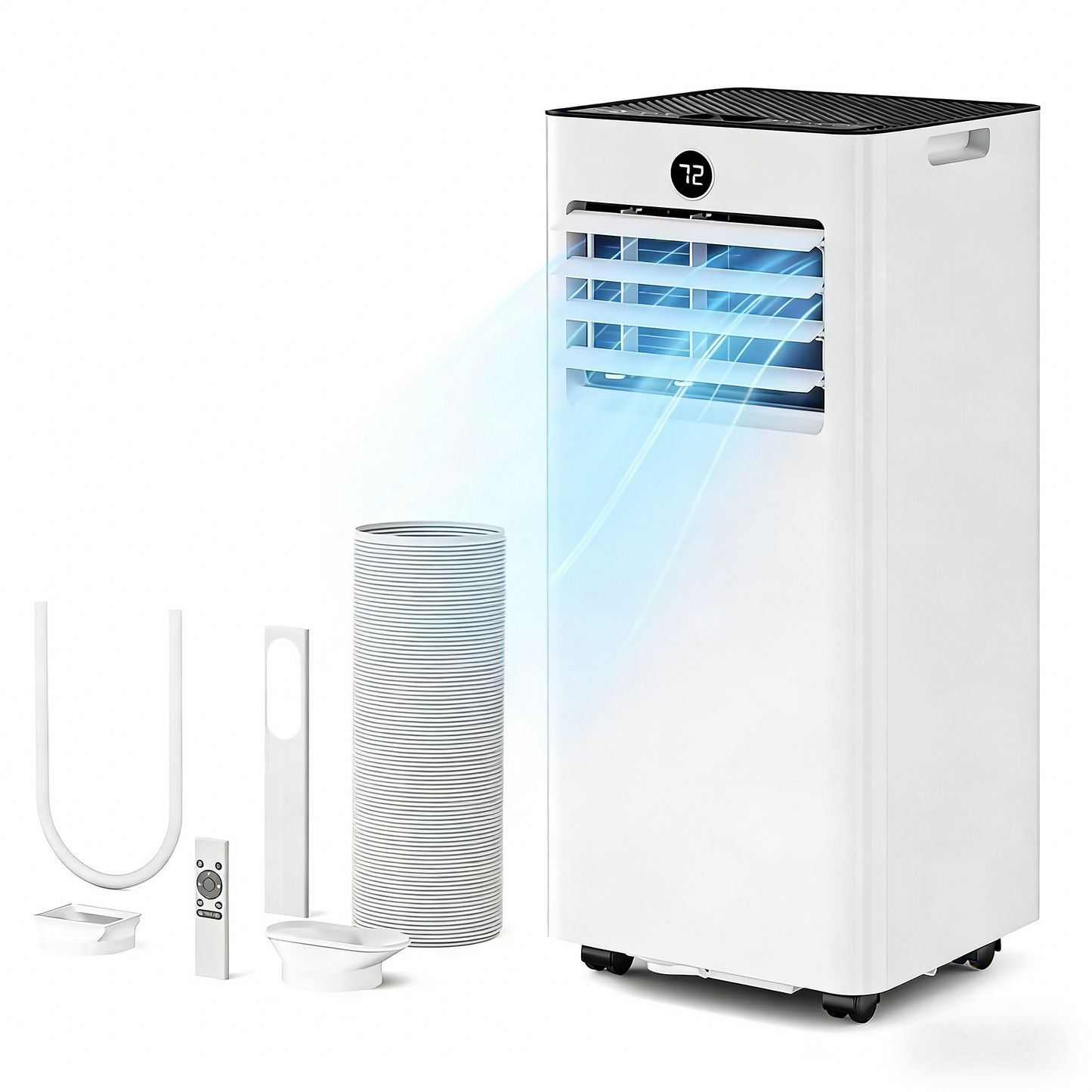Quiet Portable Air Conditioner 10000 BTUs, Cools Rooms up to 450 Sq. Ft, Dehumidifier & Fan Mode, Sleep Mode, 24-Hour Timer, 26 ft Remote Control, 2026 Model, Window Kit