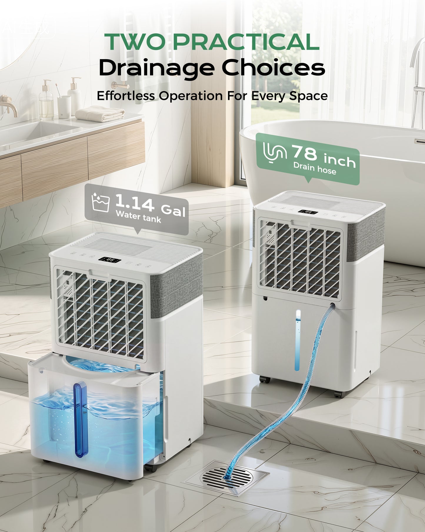 Tehanld 50 Pint Dehumidifier for Basement, Energy Star Dehumidifiers