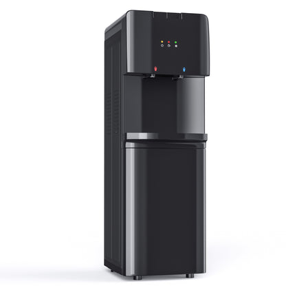 Tehanld Top Loading Water Cooler Dispenser Hot Cold & Cool Water Dispenser for 3 or 5 Gallon Bottles, Child Safety Lock, Simple Quite Design, Ideal for Home, Office, Living Room, Garnet Black