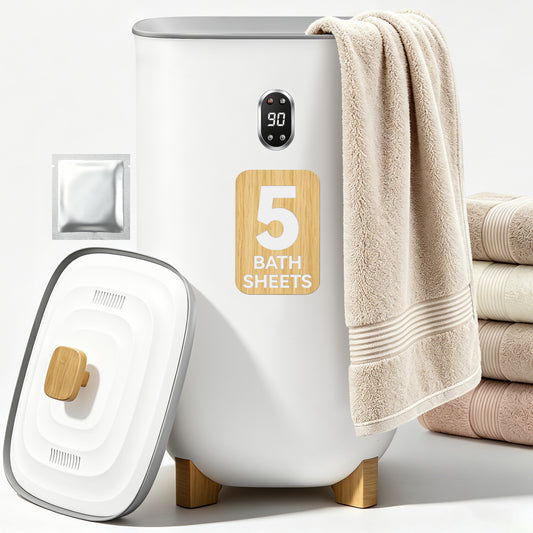 Towel Warmer, 40L Towel Warmers for Bathroom Features 2 Heat Settings, Higher Temperatures and Quicker Heating of Towels, Bathrobes and Blankets, Ideal for Home Spa, Natural Grain