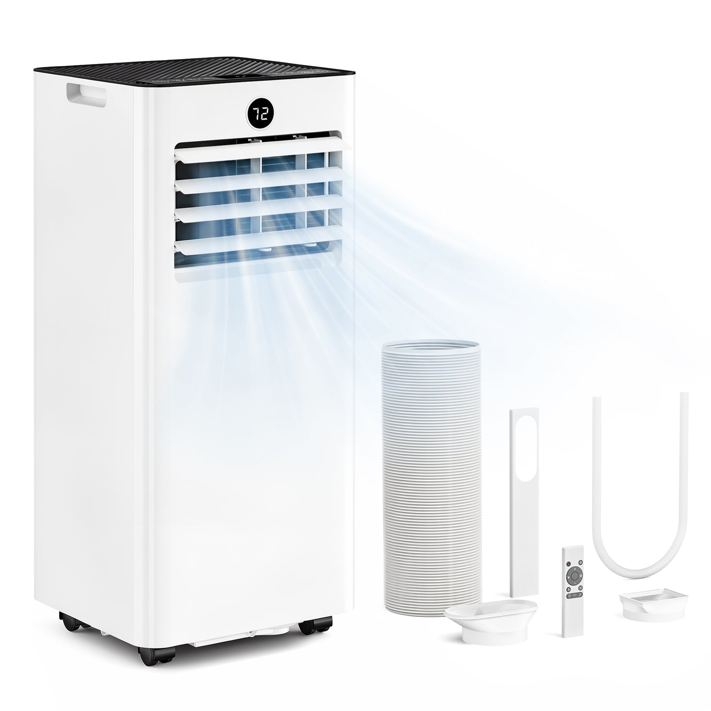 Tehanld 10,000 BTU Portable Air Conditioner, 4-in-1 AC Unit with Sleep, Cool, Dehumidifier & Fan, Cools up to 450 sq.ft, Remote Control, 24H Timer & Window Mount Kit, Bedroom
