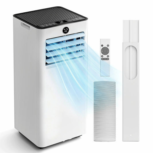 Tehanld 8,000 BTU Portable Air Conditioner, New Upgraded 4-in-1 AC Unit with Sleep, Cool, Dehumidifier & Fan, Cools up to 350 sq.ft, Remote Control, 24H Timer & Window Mount Kit, Bedroom