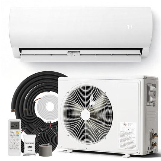 Tehanld Mini Split Ac/Heating System - Upgraded 12000 BTU Mini Split Air Conditioner with Heat Pump, 19 SEER2 115V Energy Efficient AC Unit Up to 750 Sq.Ft, Complete Installation Kit