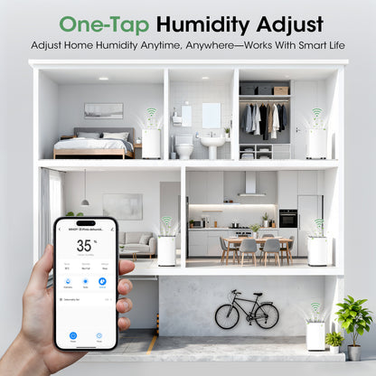 2500 sq.ft Dehumidifier for Basement, Smart APP WiFi Control,35 Pint Dehumidifiers for Home with Drain Hose, 24H Timer & Child Lock, Quiet & Eco, Ideal for Large Rooms, Bathroom, Bedroom