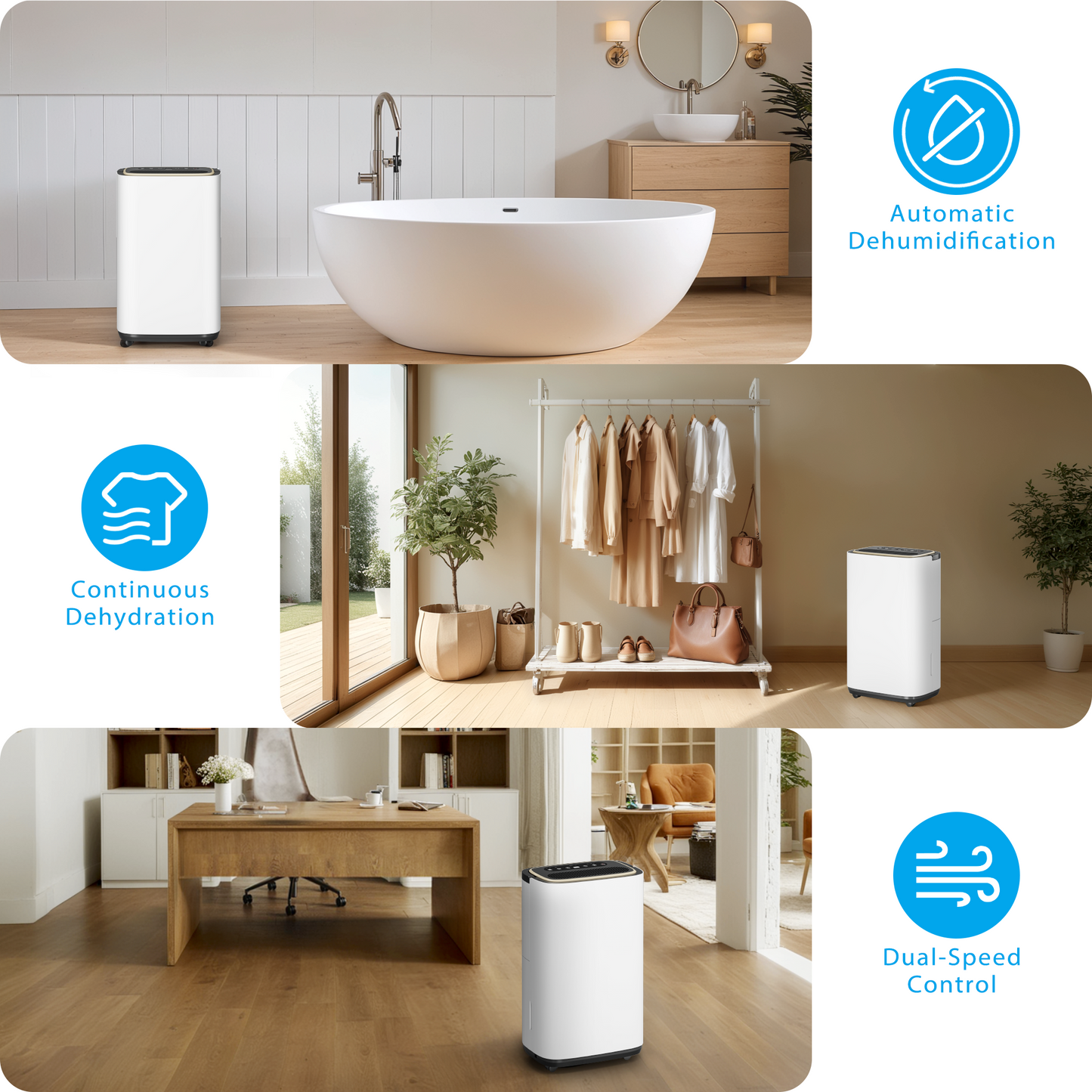 Tehanld 5000 Sq.Ft Dehumidifier for Basement with Drain Hose