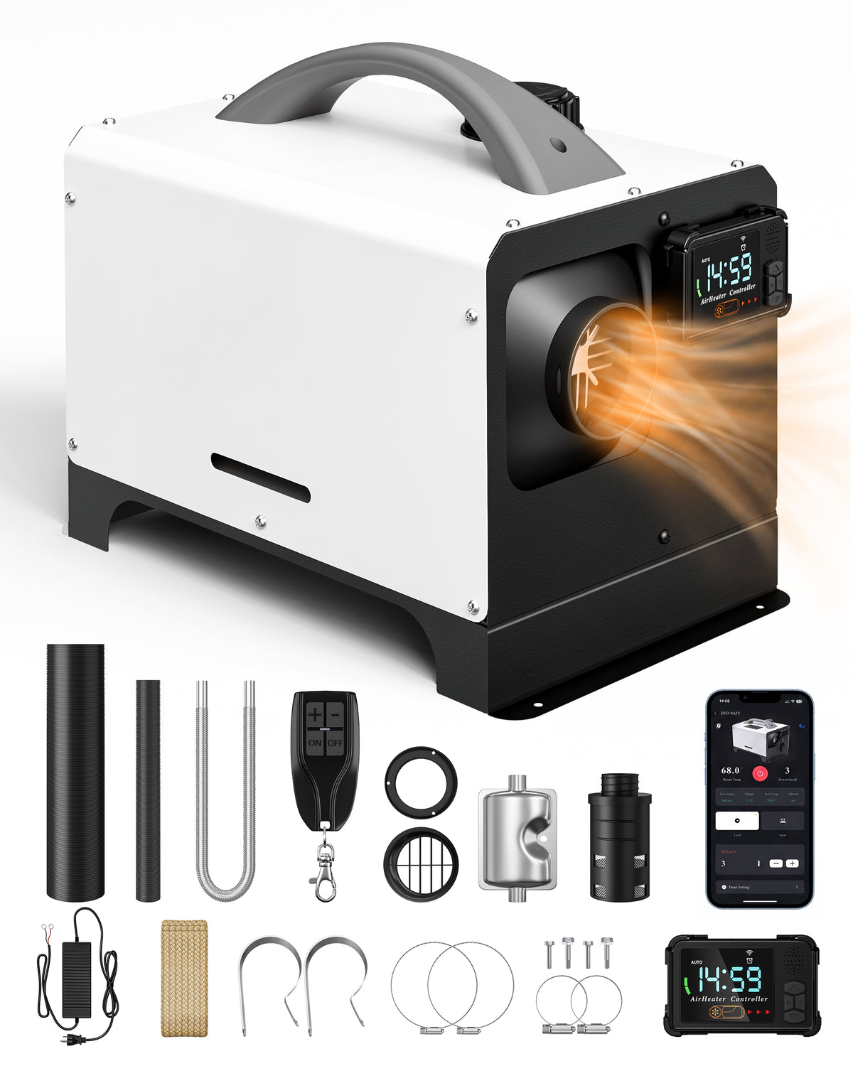 Tehanld 8KW Diesel Heater, 12V/24V/110V Portable Diesel Air Heater