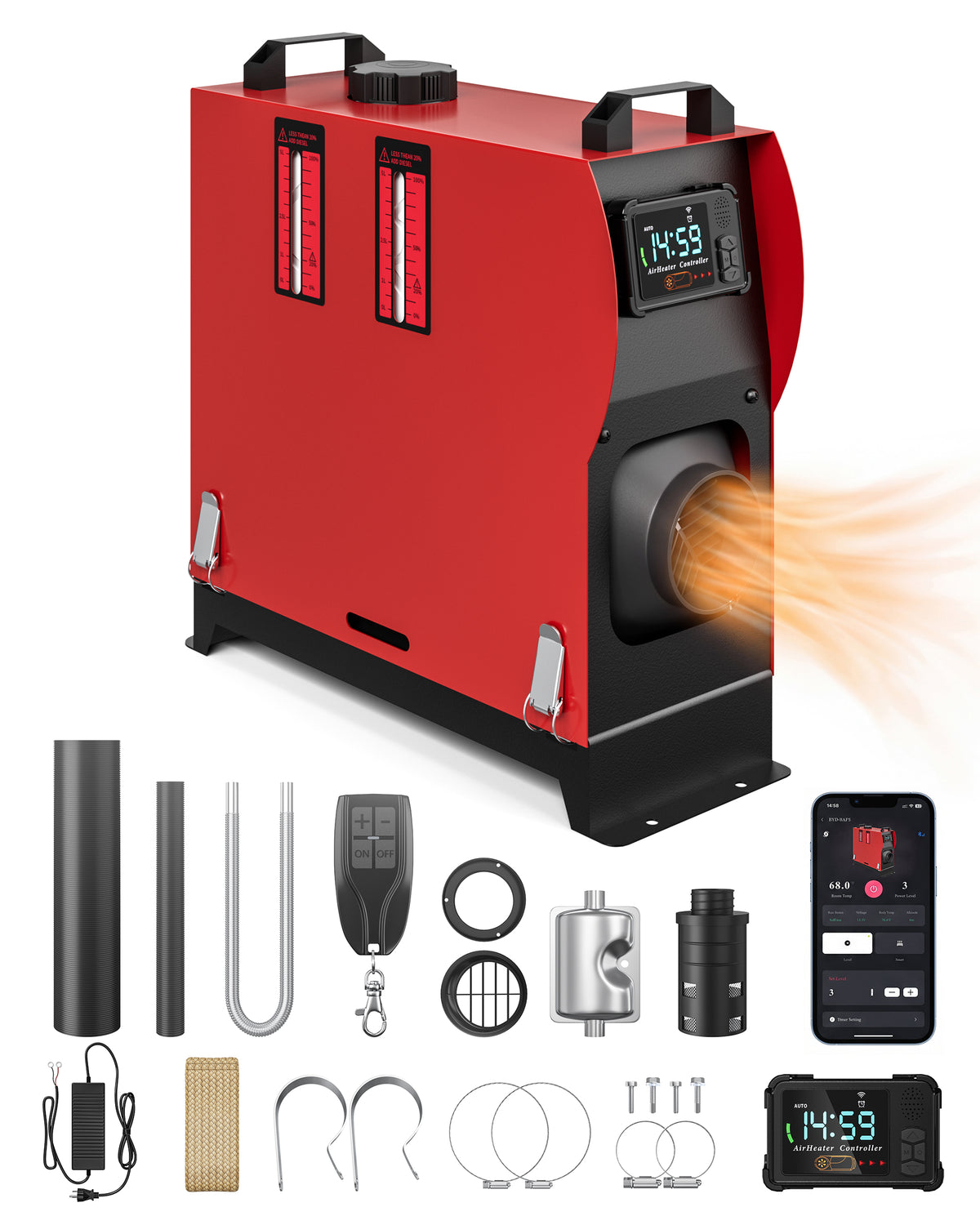 Tehanld 8KW Diesel Heater, 12V/24V All-in-One Portable Air Heater