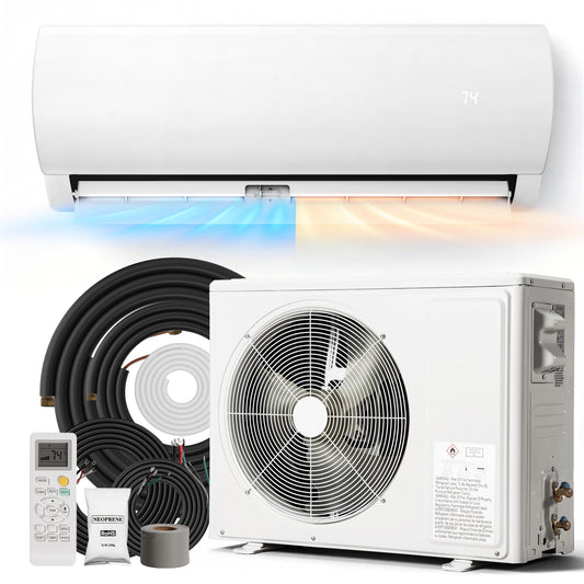 Tehanld Mini Split Ac/Heating System - Upgraded 12000 BTU Mini Split Air Conditioner with Heat Pump, 19 SEER2 115V Energy Efficient AC Unit Up to 750 Sq.Ft, Complete Installation Kit