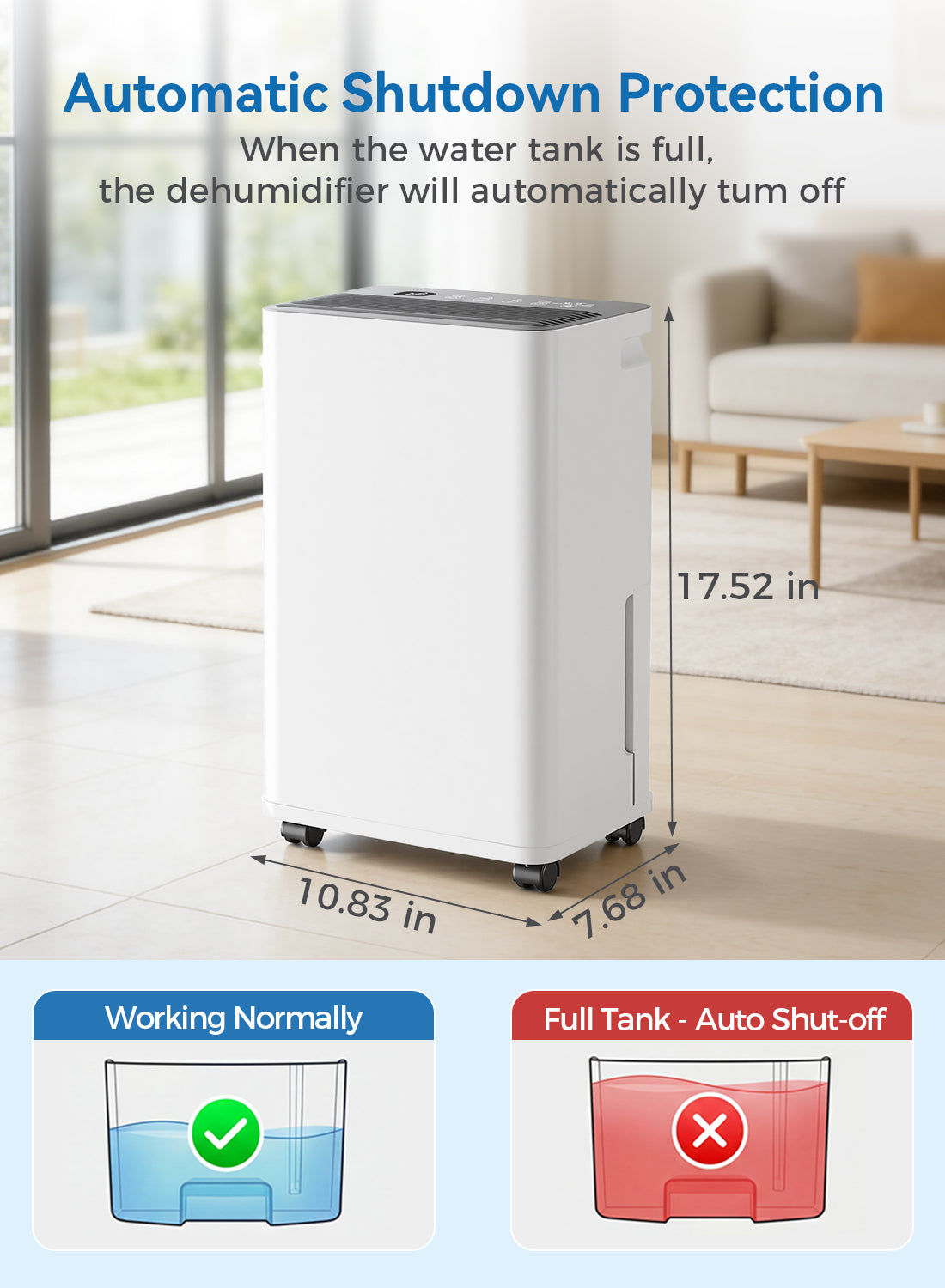 2500 Sq.Ft Dehumidifier for Basement with Drain Hose