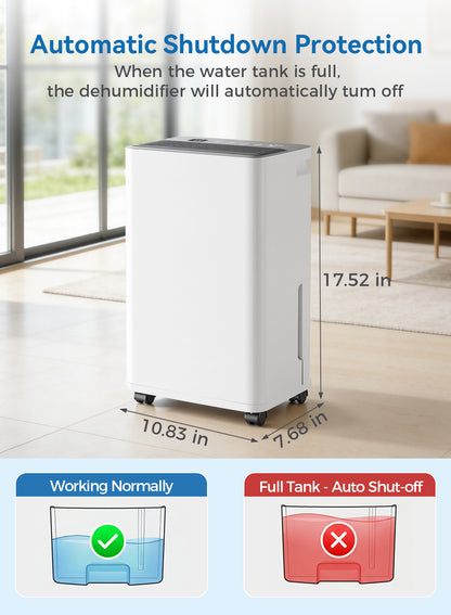2500 Sq.Ft Dehumidifier for Basement with Drain Hose
