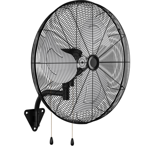 Tehanld Industrial Wall Fan 30 Inch - 7800 CFM High Velocity Airflow, Heavy Duty Metal Wall Mounted Fan with Dual Pull Chains & 90° Oscillation, 3-Speed Commercial Fan for Warehouse & Barn