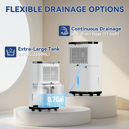 2500 Sq.Ft Large Dehumidifier for Basement, 30-Pint Whole House Dehumidifier with Compressor and Drain Hose, Intelligent Humidity Control, 3 Modes, 24H Timer, Ideal For Bedrooms, Bathrooms or RV