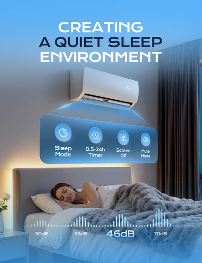 Mini Split Ac/Heating System - 18000 BTU Mini Split Air Conditioner with Heat Pump, 19 SEER2 230V Energy Efficient AC Unit Up to 1250 Sq.Ft, Complete Installation Kit