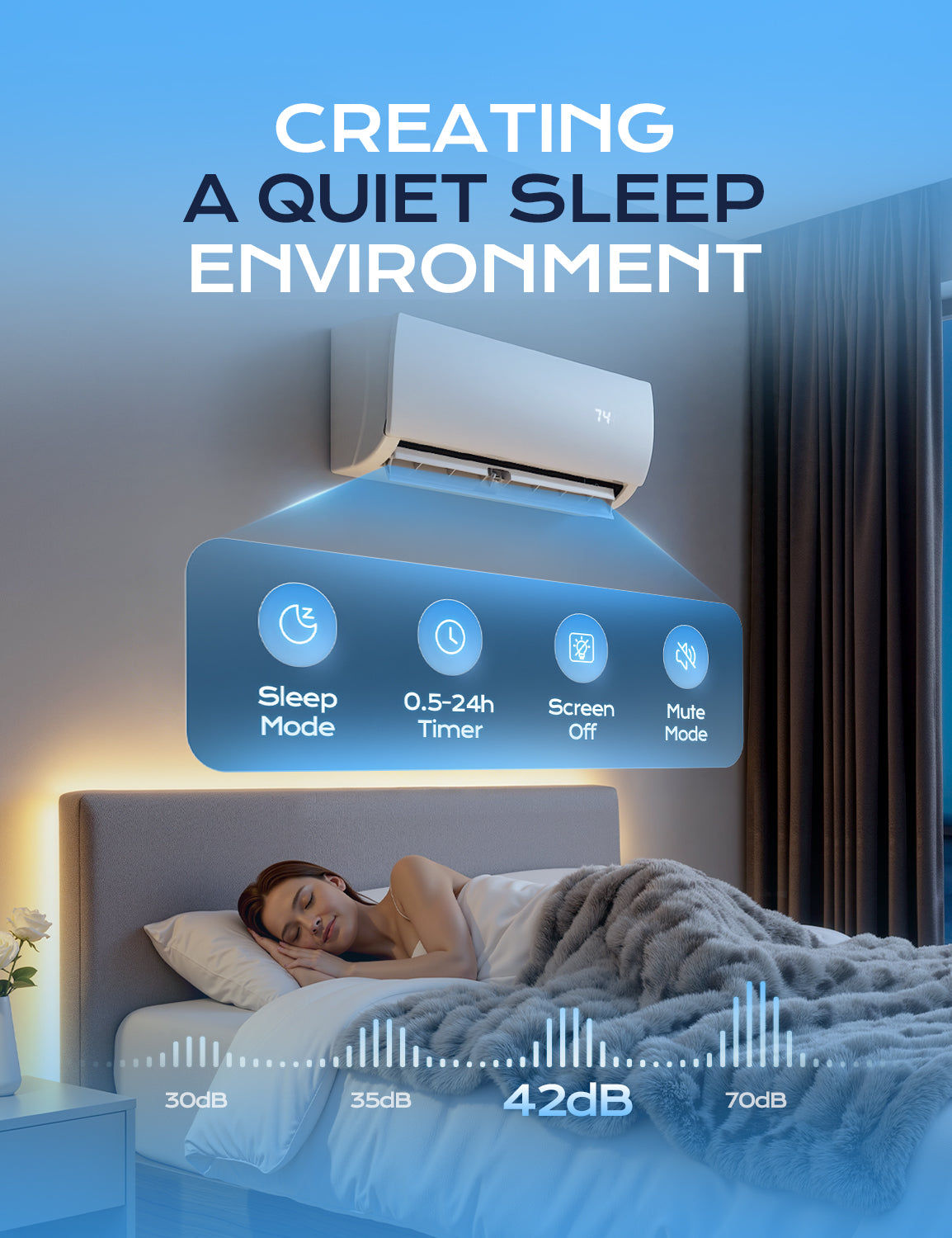 Tehanld Mini Split Ac/Heating System - Upgraded 12000 BTU Mini Split Air Conditioner with Heat Pump, 19 SEER2 115V Energy Efficient AC Unit Up to 750 Sq.Ft, Complete Installation Kit