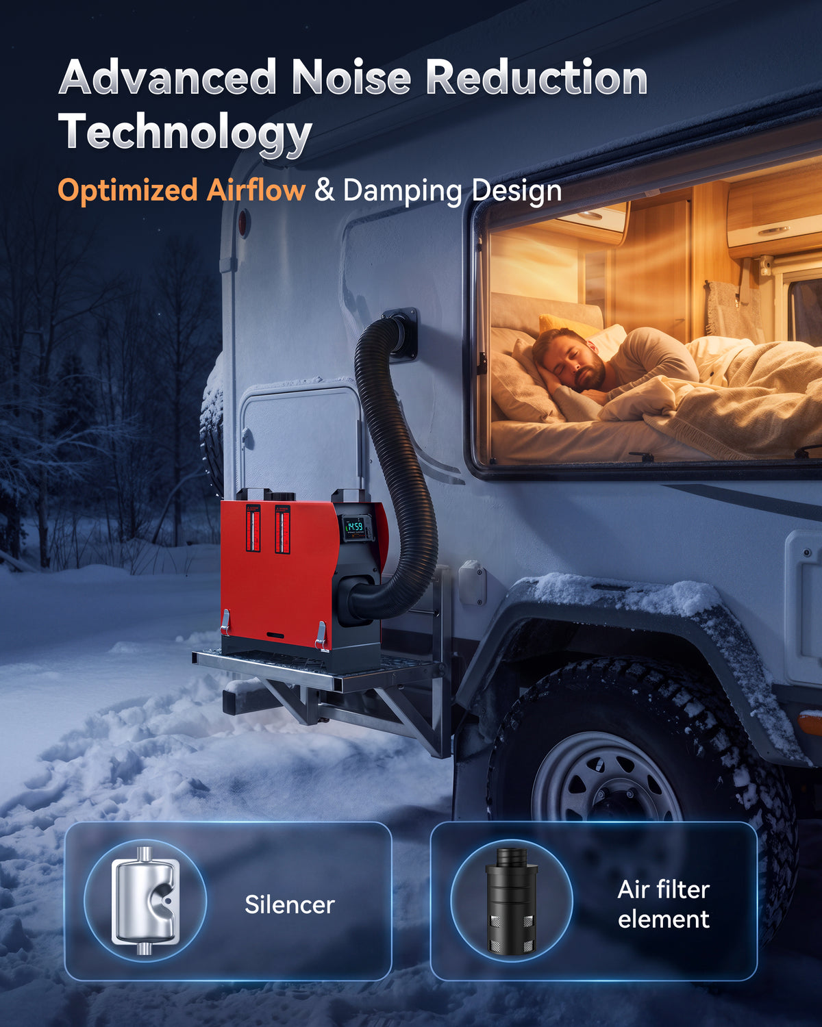 Tehanld 8KW Diesel Heater, 12V/24V All-in-One Portable Air Heater