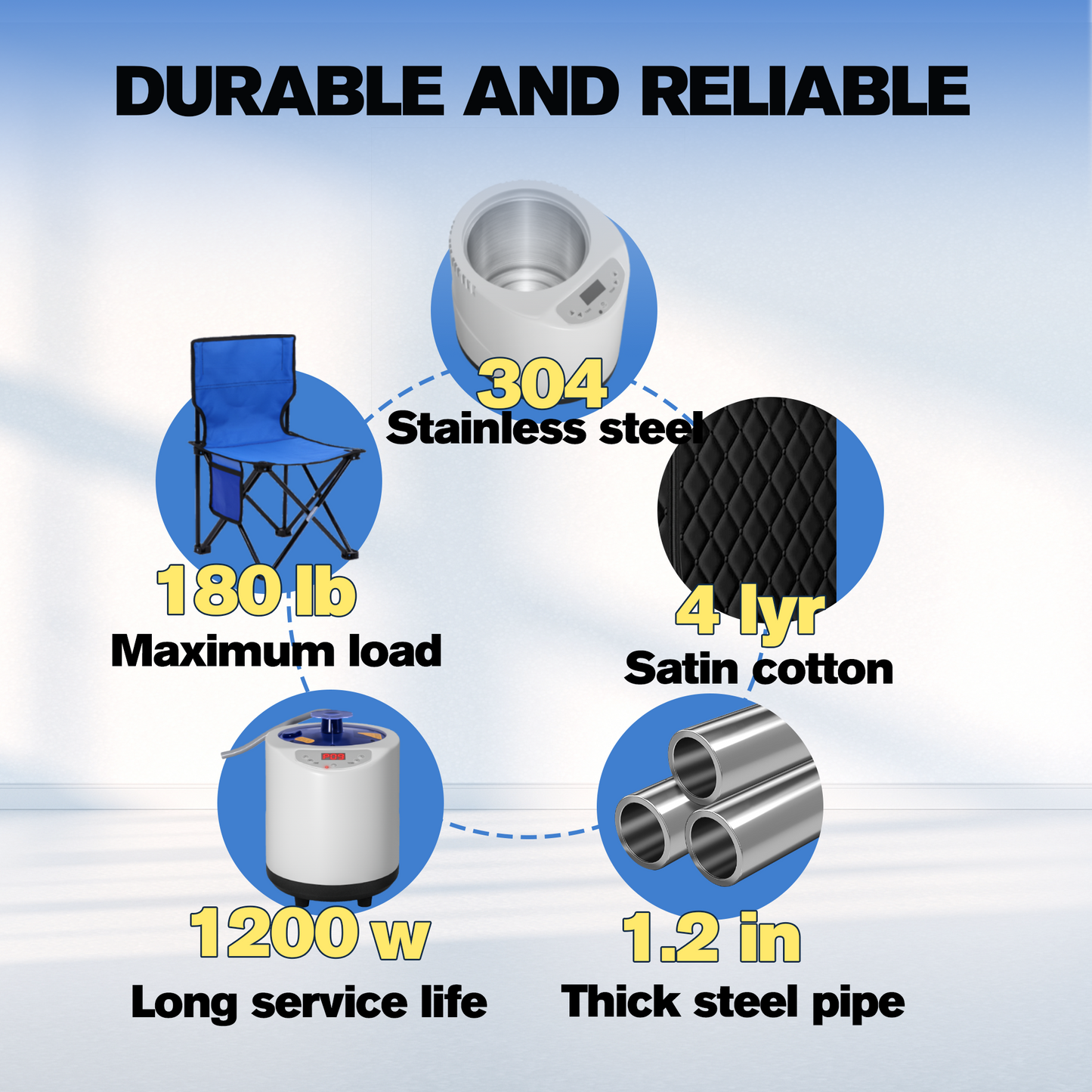 Portable Sauna Box for Home, Personal Steam Nurecover Saunas Heater at Home Use, 3L 1200W Steamer, Indoor Foldable Sauna Tent, Dry Sauna SPA Full Body, 2.7’ x 2.7’ x 5.9’ (Satin Cotton, Black)