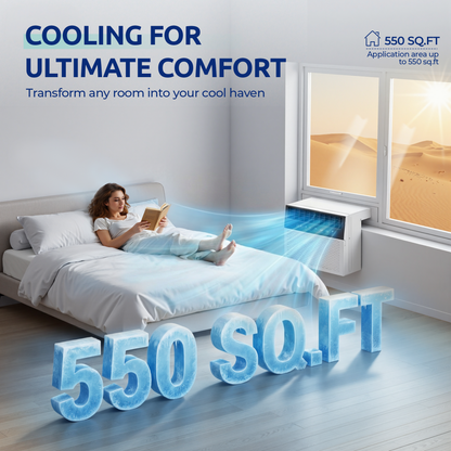 Tehanld 12,000 BTU U-Shaped Smart Inverter Window Air Conditioner,550 Sq.Ft Cooling Capacity, Ultra Quiet Operation, Open Window Flexibility with full view, Energy Saving,Remote Control