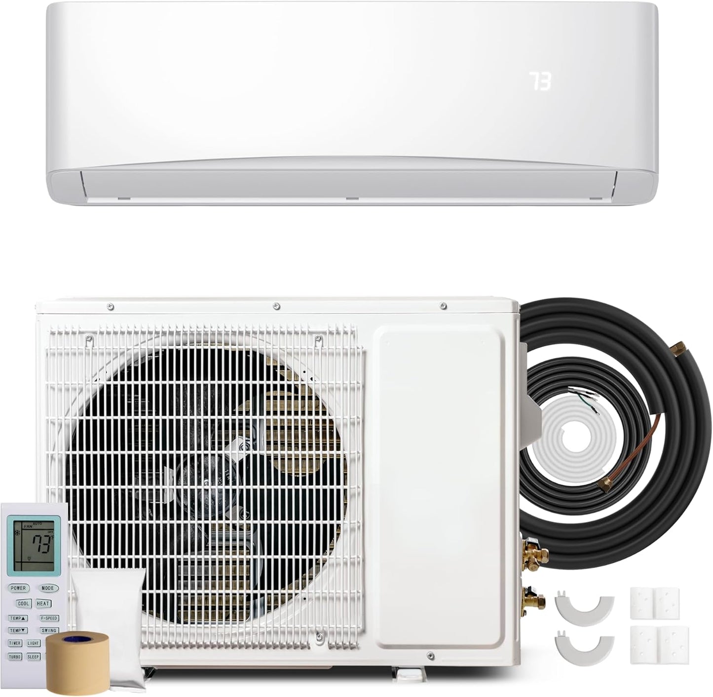 Tehanld 12000 BTU Mini Split Air Conditioner, 17 SEER2 115V Energy Efficient AC Inverter Air Conditioner & Heater Pump System, Cools Up to 750 Sq.Ft, Complete Installation Kit, Upgraded Version