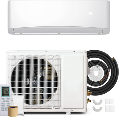 Tehanld 12000 BTU Mini Split Air Conditioner, 17 SEER2 115V Energy Efficient AC Inverter Air Conditioner & Heater Pump System, Cools Up to 750 Sq.Ft, Complete Installation Kit, Upgraded Version