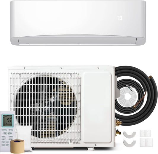 Tehanld 12000 BTU Mini Split Air Conditioner, 17 SEER2 115V Energy Efficient AC Inverter Air Conditioner & Heater Pump System, Cools Up to 750 Sq.Ft, Complete Installation Kit, Upgraded Version