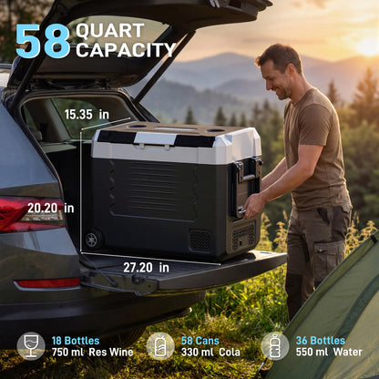 Tehanld 12 Volt Refrigerator, 58QT Portable Car Refrigerator