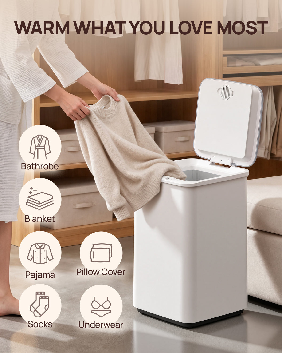 Towel Warmer Bucket for Bathroom Fits 3 Oversized Towels, Gray | 5-6 Towels, 4-Timer, 360° Fast Heating, Fragrance Tray, Auto Shut-Off, ETL&FCC, Triple Overheat Protection, Child Lock