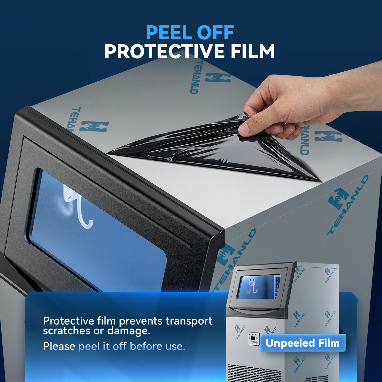 Tehanld Commercial Ice Maker Machine, 110LBS/24H with 33LBS Large Storage Capacity, 50 Ice Cubes/15 Mins, Ice Machine with Self-Cleaning & Water Filter, Under Counter & Freestanding for Home, Bar