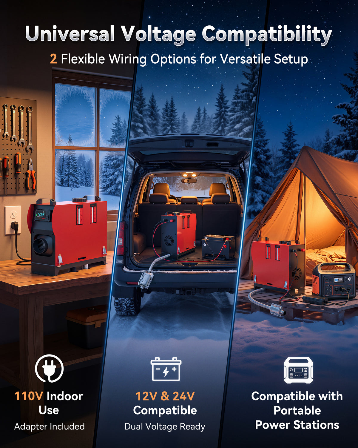 Tehanld 8KW Diesel Heater, 12V/24V All-in-One Portable Air Heater