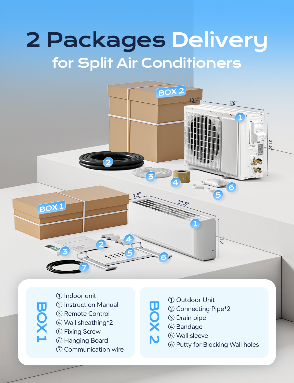 Tehanld 12000 BTU Mini Split Air Conditioner, 17 SEER2 230V Energy Efficient AC Inverter Air Conditioner & Heater Pump System, Cools Up to 750 Sq.Ft, Complete Installation Kit