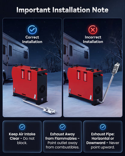 Tehanld 8KW Diesel Heater, 12V/24V All-in-One Portable Air Heater