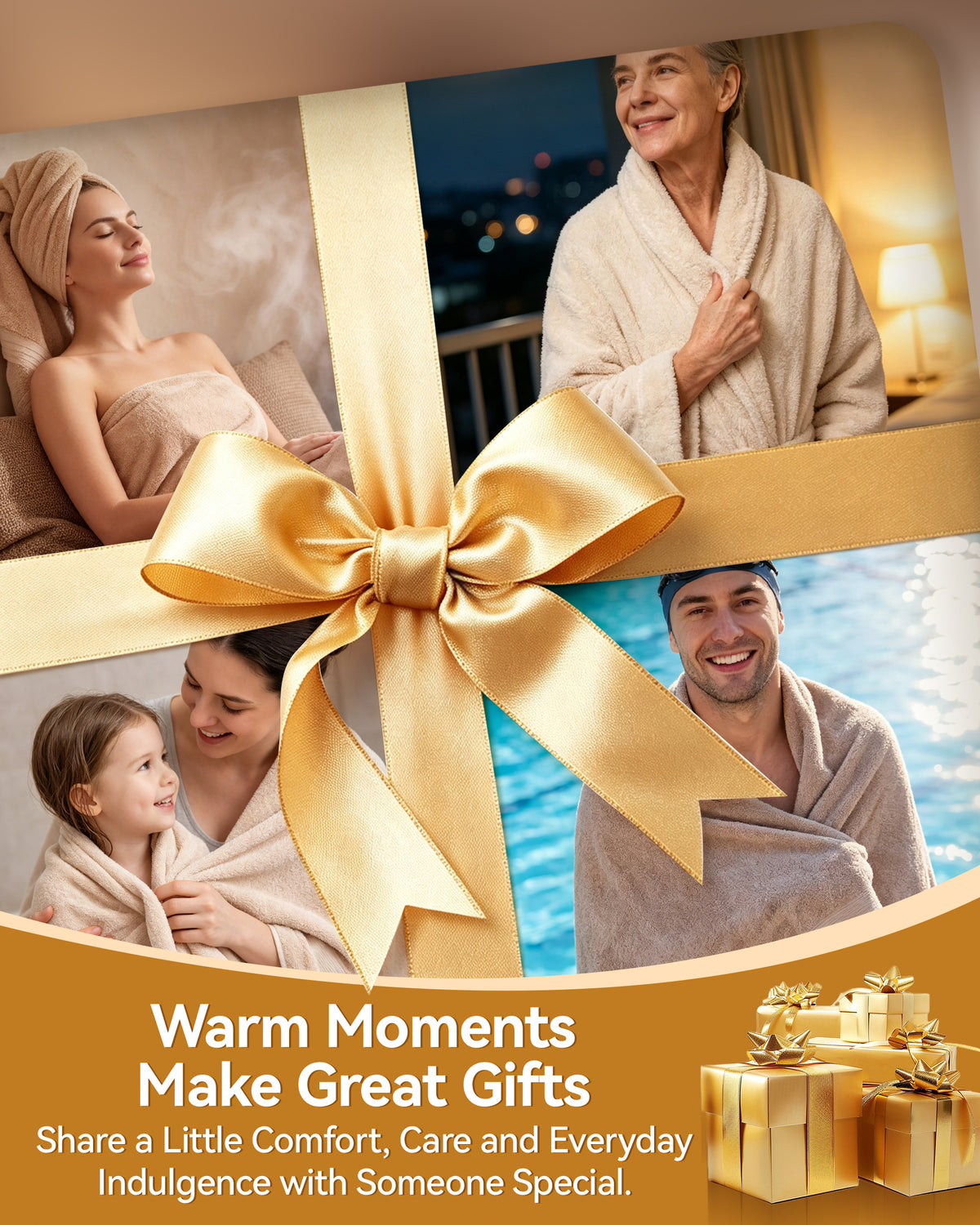 Towel Warmer, 40L Towel Warmers for Bathroom Features 2 Heat Settings, Higher Temperatures and Quicker Heating of Towels, Bathrobes and Blankets, Ideal for Home Spa, Natural Grain