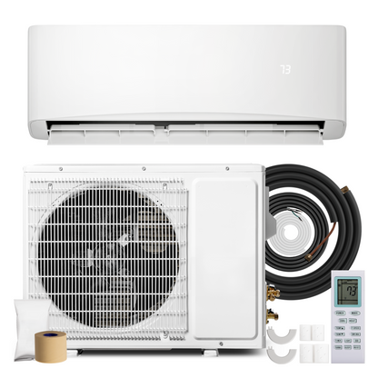 Tehanld 12000 BTU Mini Split Air Conditioner, 17 SEER2 230V Energy Efficient AC Inverter Air Conditioner & Heater Pump System, Cools Up to 750 Sq.Ft, Complete Installation Kit, Upgraded, White