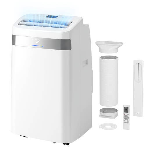 Tehanld 12000 BTU Portable Air Conditioner, 4-in-1 Cooling AC Unit for Rooms up to 550 Sq.Ft, with Dehumidifier, Fan, Sleep Mode, 24H Timer, Remote & Window Kit, for Large Room, Office, 2026 Model